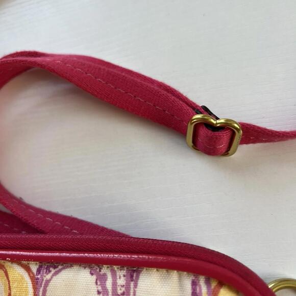 COACH Poppy Multicolor Scribble C Logo Crossbody Bag Pink Canvas Y2K Purse - Picture 3 of 9